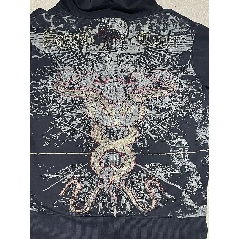 Vintage Y2K Sacred Cult Womens Hoodies Size Small‎ Rhinestones